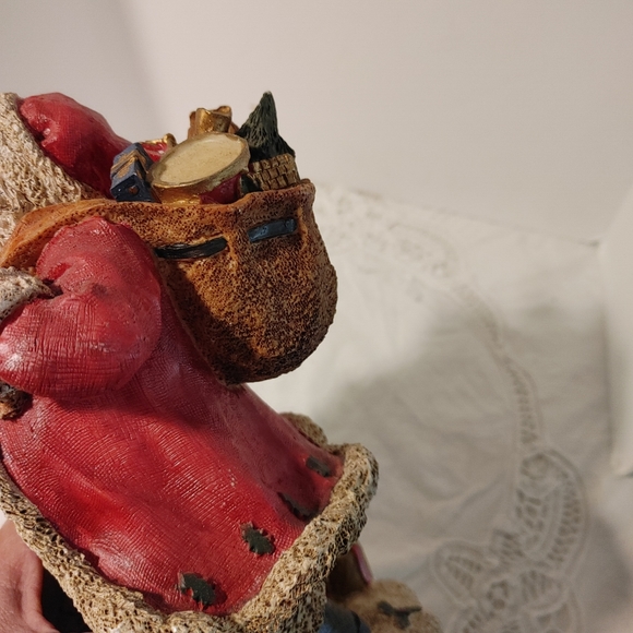 Santa Figurine Sack of Toys Dog at Feet - Picture 14 of 15